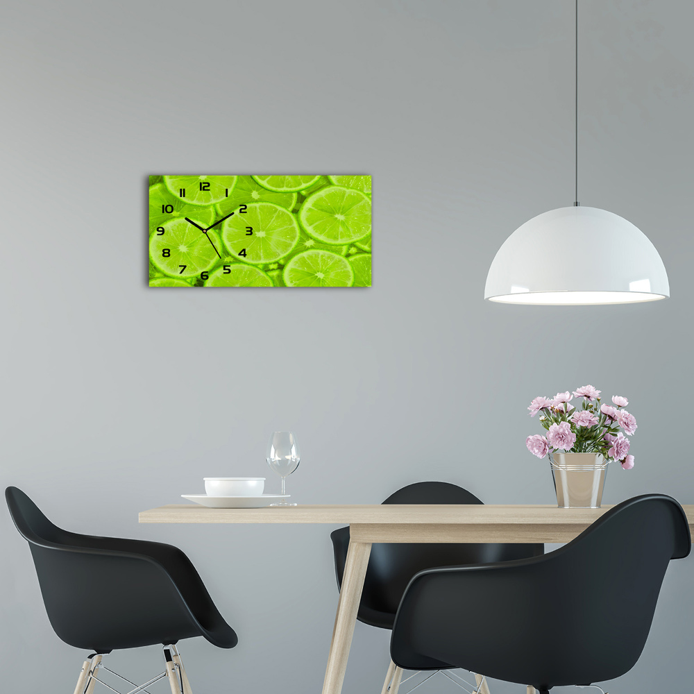 Horizontal wall clock Lime