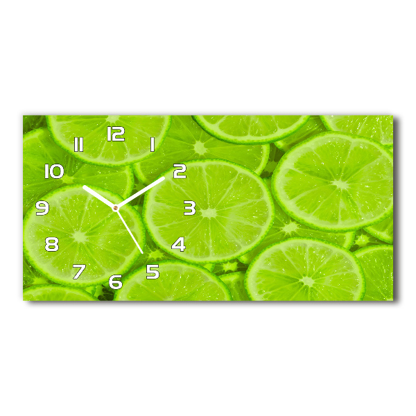 Horizontal wall clock Lime