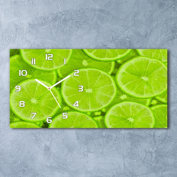 Horizontal wall clock Lime