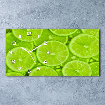 Horizontal wall clock Lime