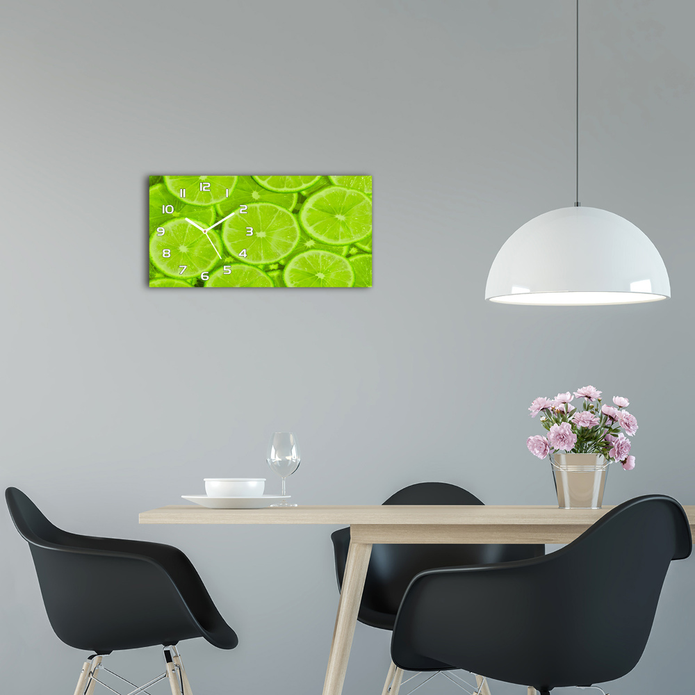 Horizontal wall clock Lime