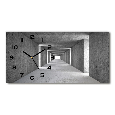 Horizontal wall clock Concrete tunnel