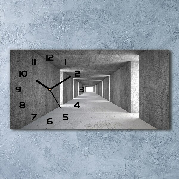 Horizontal wall clock Concrete tunnel