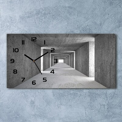 Horizontal wall clock Concrete tunnel