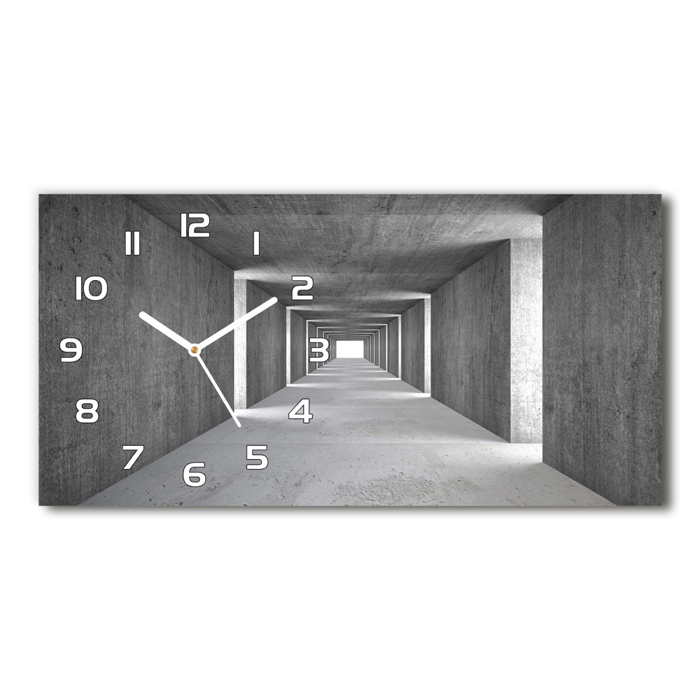 Horizontal wall clock Concrete tunnel