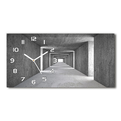 Horizontal wall clock Concrete tunnel