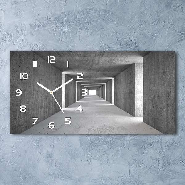 Horizontal wall clock Concrete tunnel