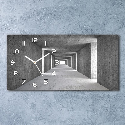 Horizontal wall clock Concrete tunnel