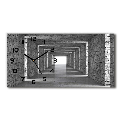 Horizontal wall clock Brick tunnel