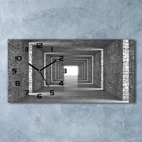 Horizontal wall clock Brick tunnel