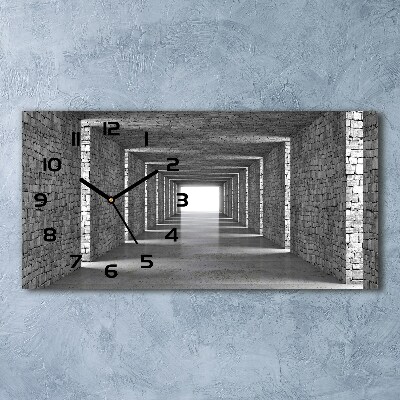 Horizontal wall clock Brick tunnel