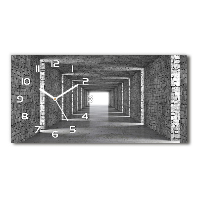 Horizontal wall clock Brick tunnel