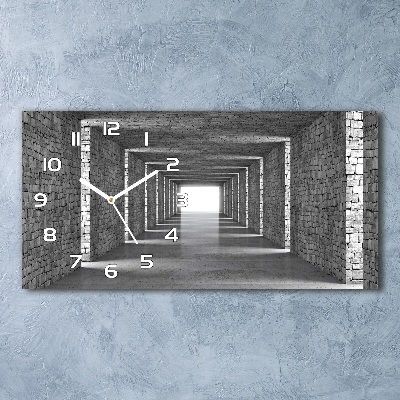 Horizontal wall clock Brick tunnel