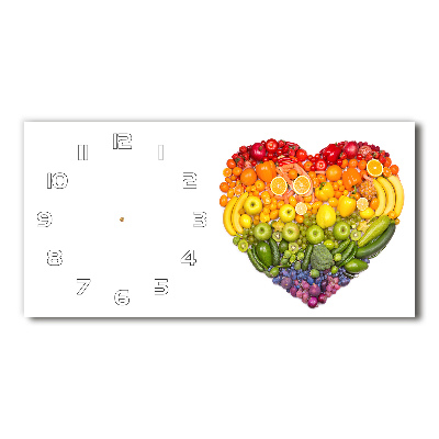 Horizontal rectangular wall clock Vegetable heart