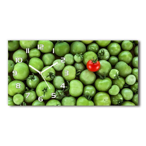 Horizontal rectangular wall clock Mature tomato