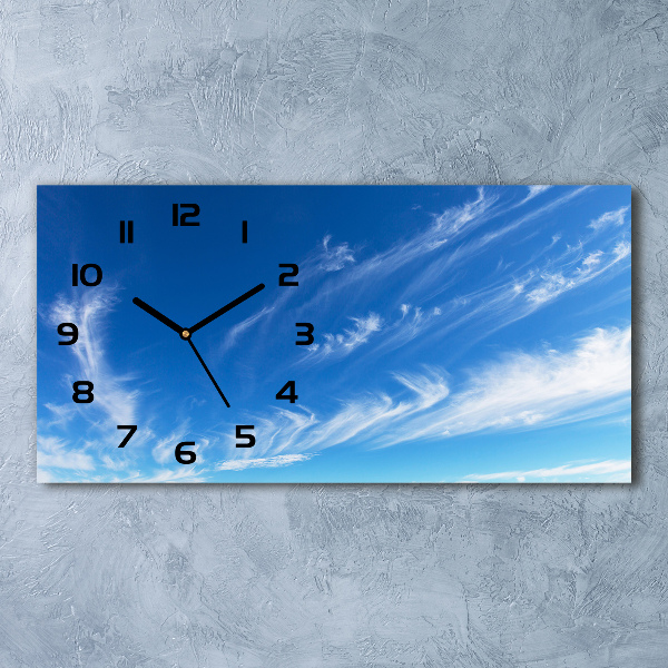 Horizontal rectangular wall clock Blue sky