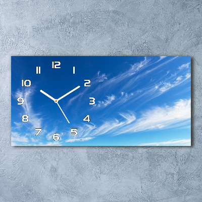 Horizontal rectangular wall clock Blue sky