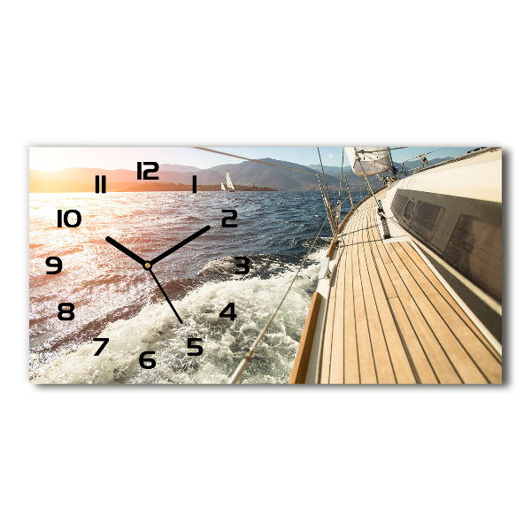 Horizontal wall clock Sailboat at sea