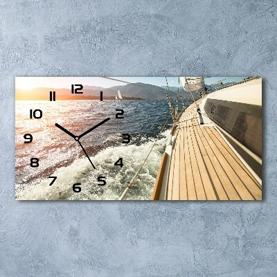 Horizontal wall clock Sailboat at sea