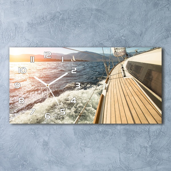 Horizontal wall clock Sailboat at sea