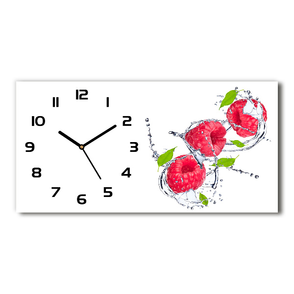 Horizontal wall clock Raspberry and water