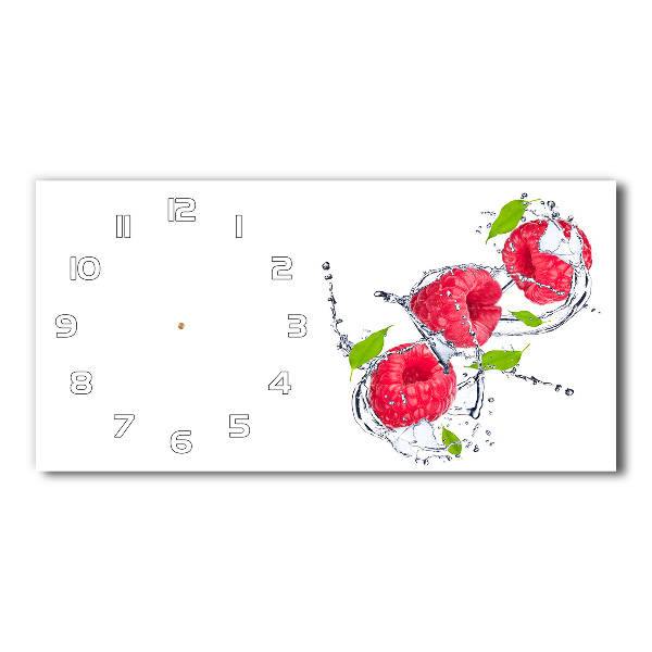 Horizontal wall clock Raspberry and water