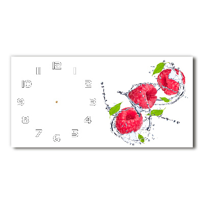 Horizontal wall clock Raspberry and water