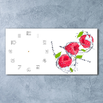 Horizontal wall clock Raspberry and water