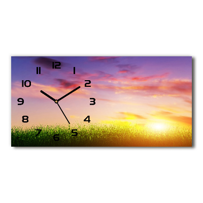 Horizontal wall clock Sunset