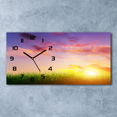 Horizontal wall clock Sunset