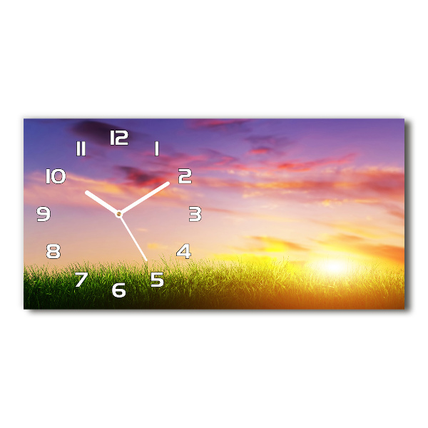 Horizontal wall clock Sunset