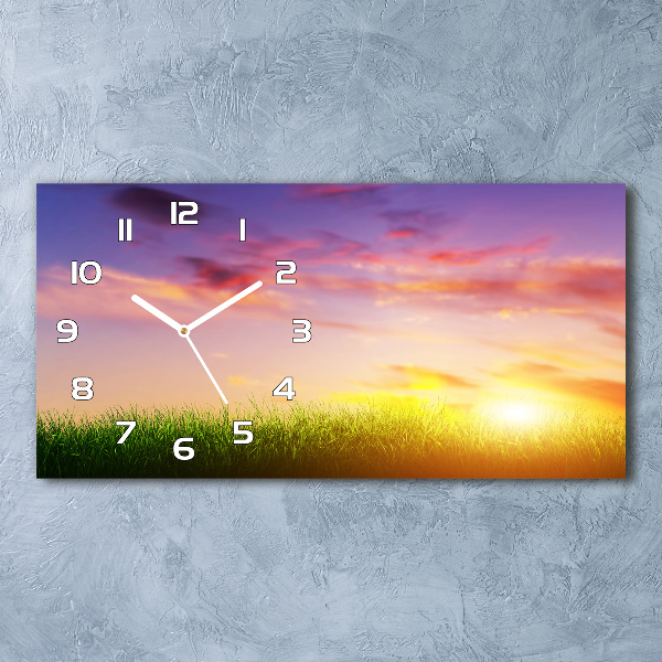 Horizontal wall clock Sunset