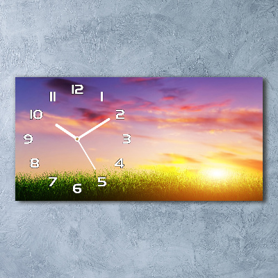 Horizontal wall clock Sunset