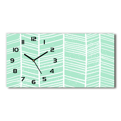 Horizontal rectangular wall clock Flankeet pattern