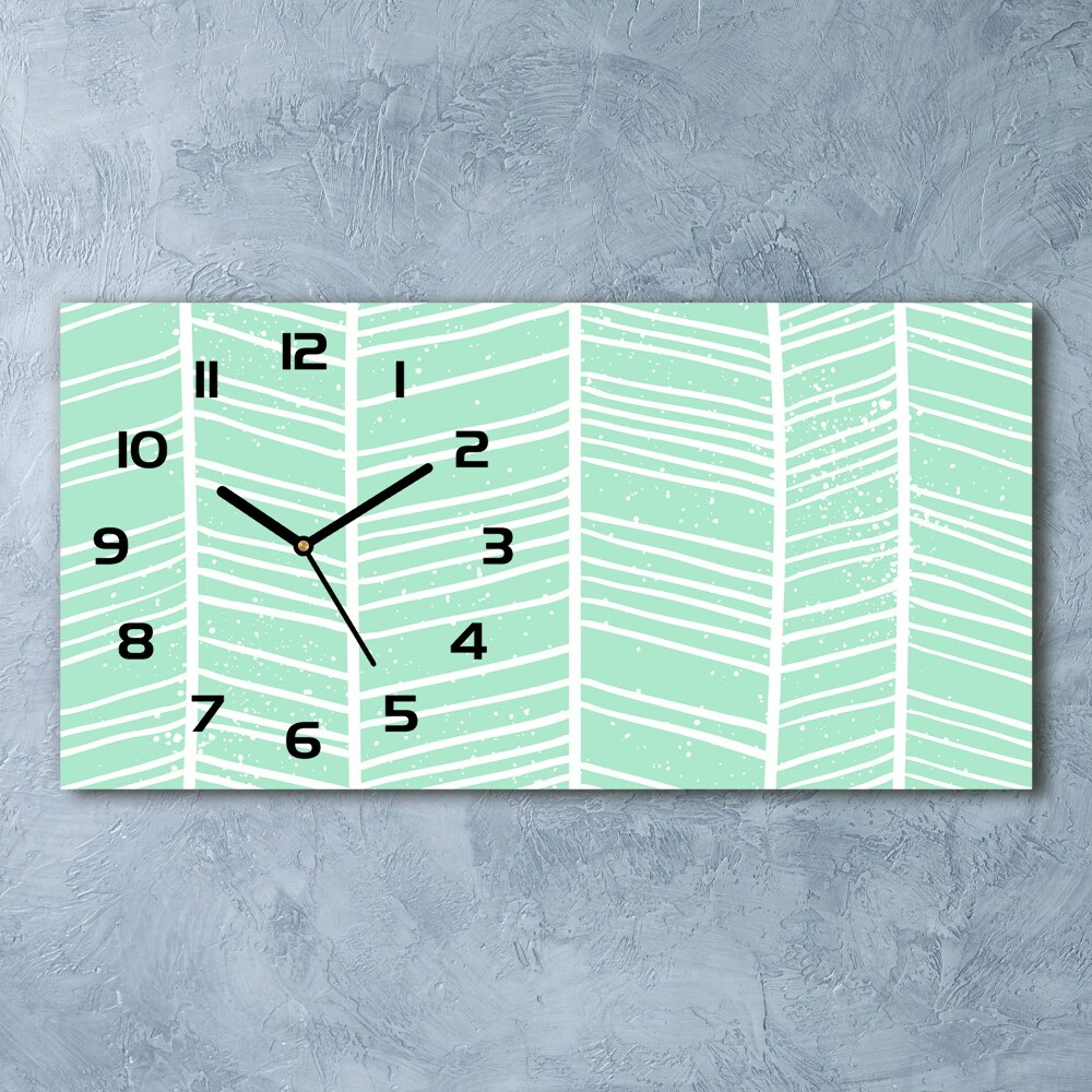 Horizontal rectangular wall clock Flankeet pattern