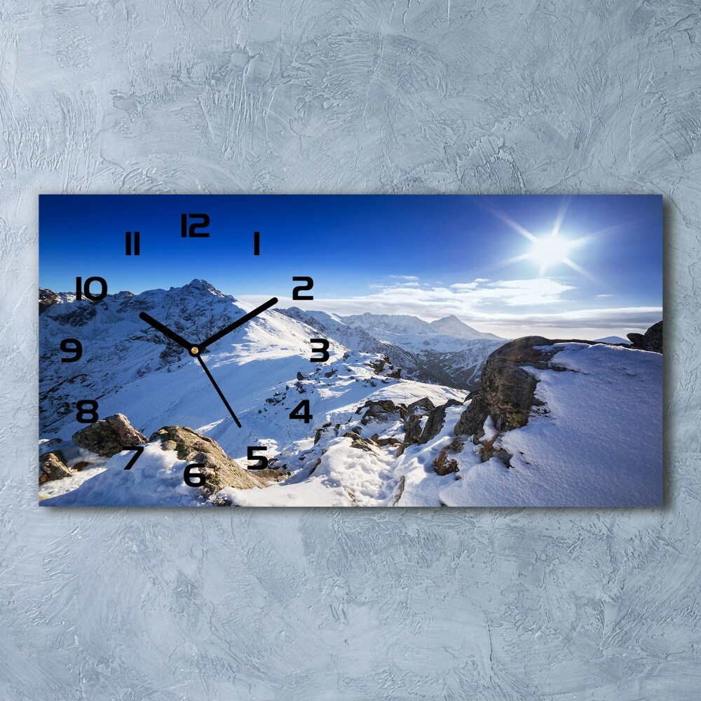 Horizontal wall clock Tatra peak