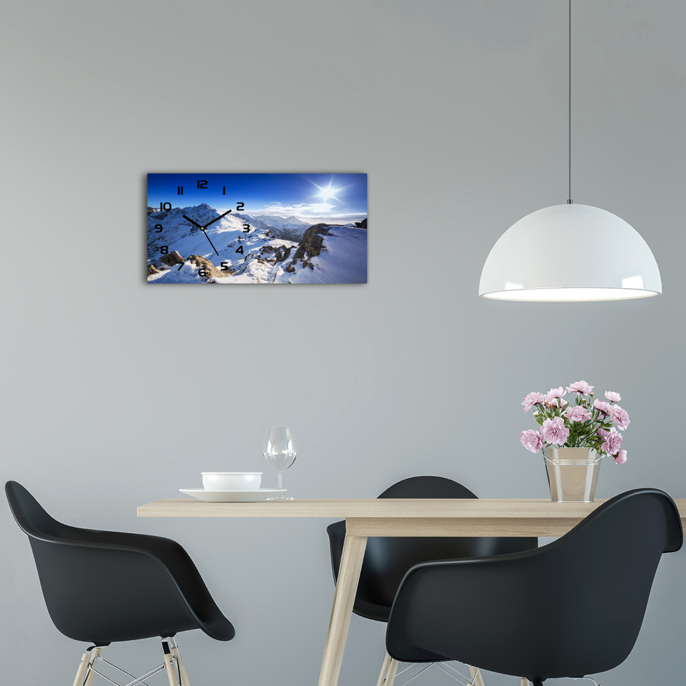 Horizontal wall clock Tatra peak