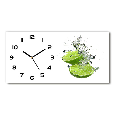 Horizontal rectangular wall clock Lime underwater