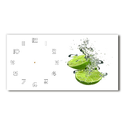 Horizontal rectangular wall clock Lime underwater