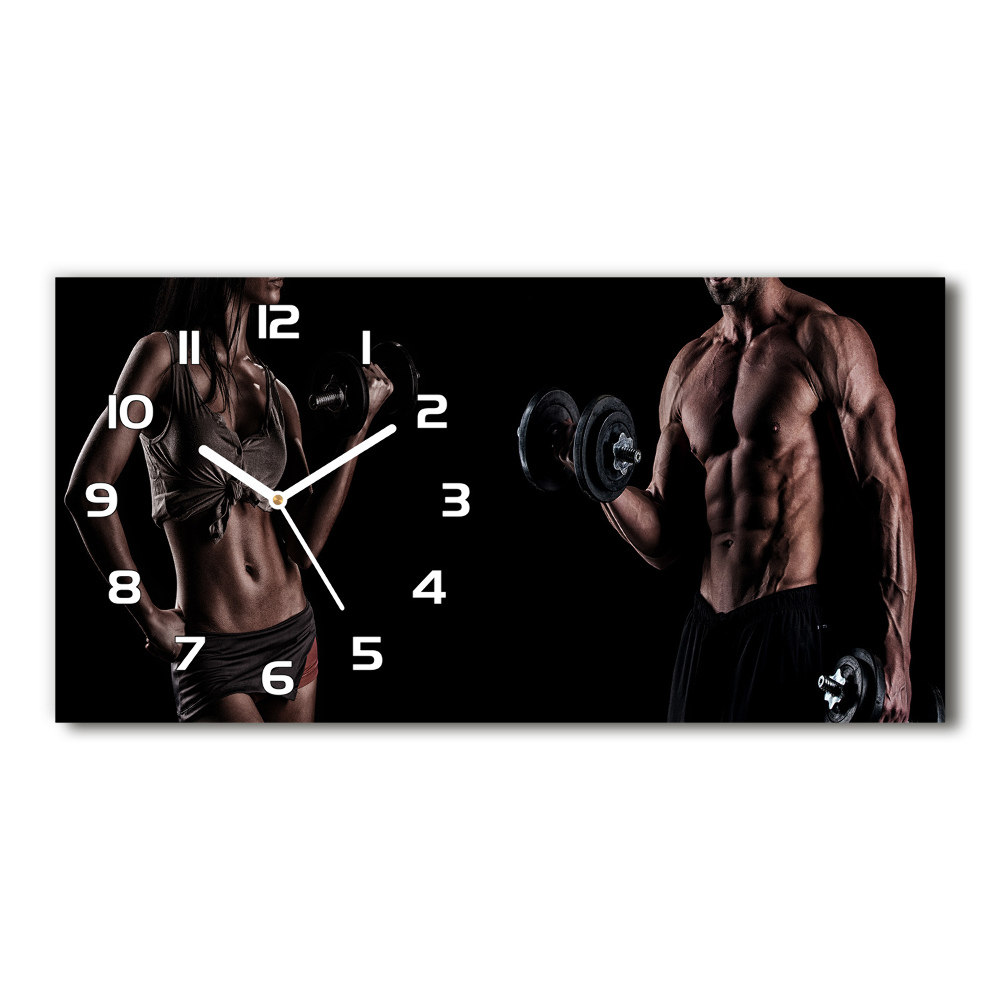 Horizontal rectangular wall clock Muscle structure