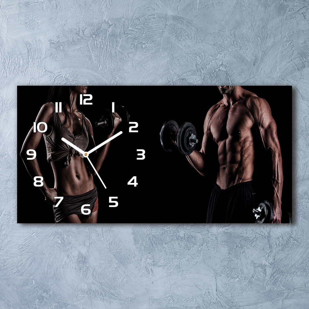 Horizontal rectangular wall clock Muscle structure