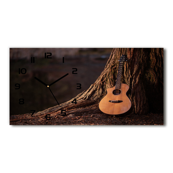 Horizontal wall clock Acoustic guitar