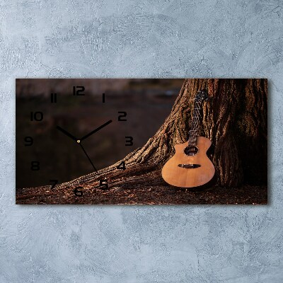 Horizontal wall clock Acoustic guitar