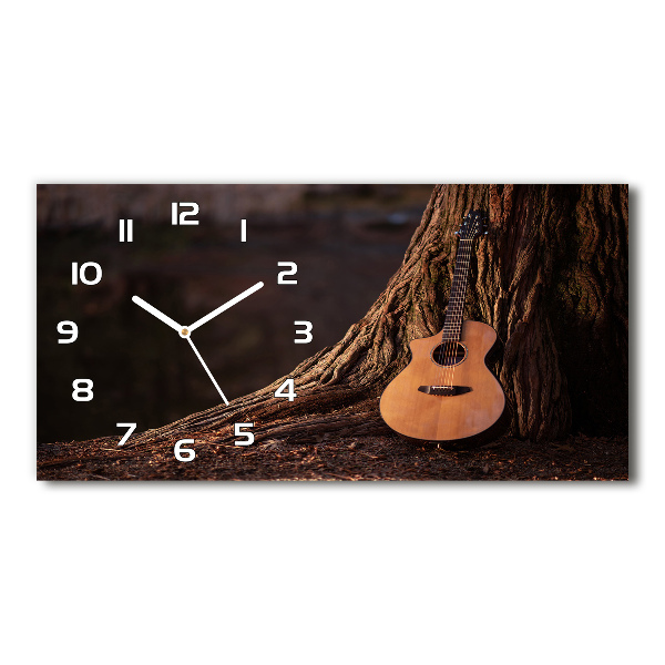 Horizontal wall clock Acoustic guitar