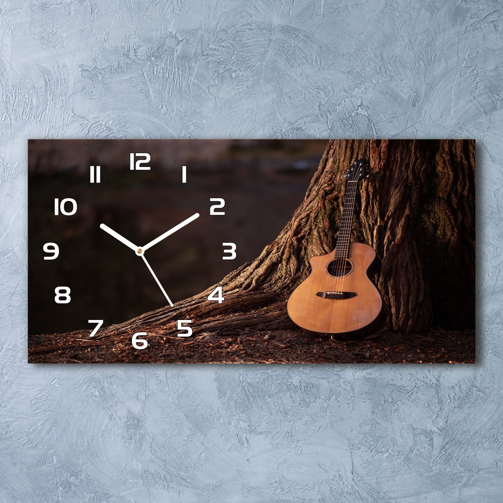 Horizontal wall clock Acoustic guitar