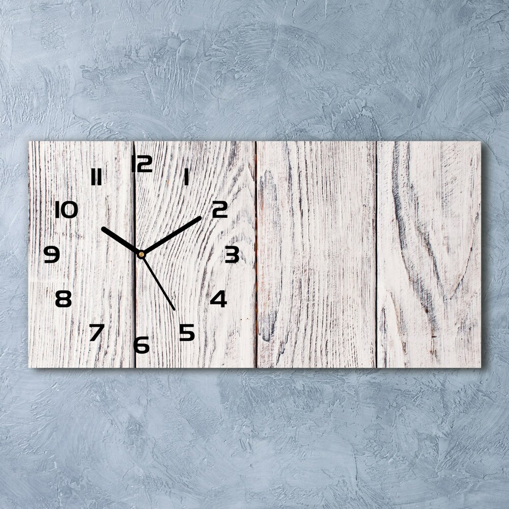 Horizontal wall clock Wooden wall