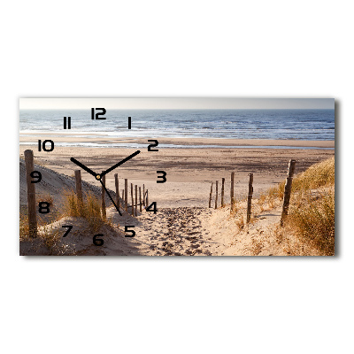 Horizontal rectangular wall clock Coastal dunes