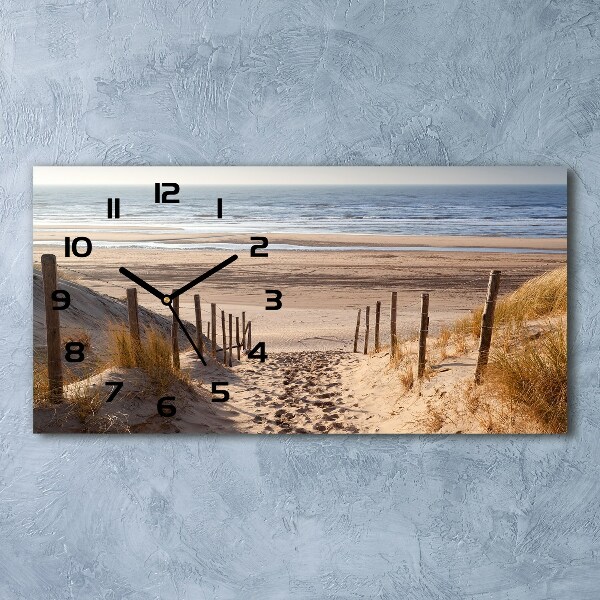 Horizontal rectangular wall clock Coastal dunes