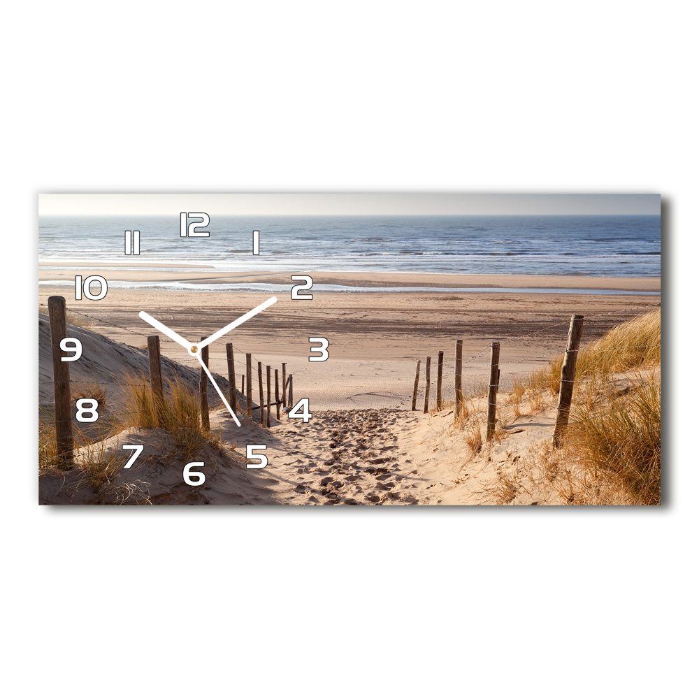 Horizontal rectangular wall clock Coastal dunes