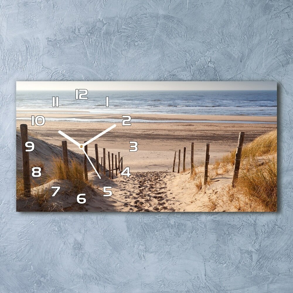 Horizontal rectangular wall clock Coastal dunes